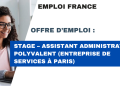 Stage – Assistant administratif polyvalent (Entreprise de services à Paris)